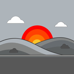 A metaphor for the loss of the world's colors. A sunset where the sky and the earth are gray, devoid of any warm hue, symbolizing depression, despondency, the loss of joy, and emotional emptiness.