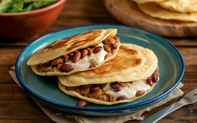 National cuisine of Belize - Pupusa. Corn tortillas stuffed with various fillings, such as beans or cheese.