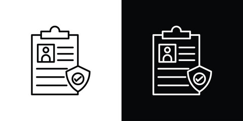 Insurance policy icon collection. Line vector sign, symbol for web and mobile