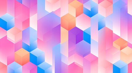 Abstract colorful isometric cubes pastel background