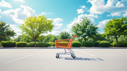 shopping cart in the park