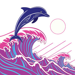 Obraz premium vector illustration of a dolphin