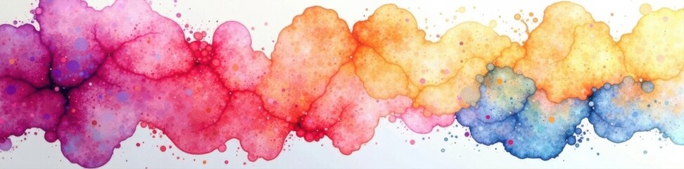 Watercolor paints & brushstrokes on textured paper, brushstrokes, macro, illustration