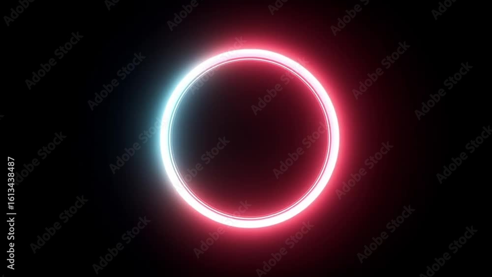 Aufkleber technology hud loops glowing circle neon light sound wave animation dynamic futuristic digital inter