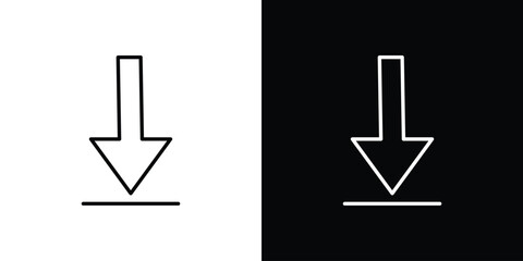 Download icon collection. Line vector sign, symbol for web and mobile