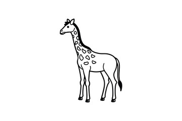Fototapeta premium Elegant Giraffe Standing Tall A Striking Animal Illustration in Silhouette Style silhouette