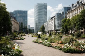 serene view of european capital city showcasing modern urban infrastructure without any people