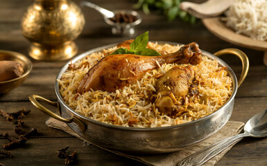 National dishes of Bahrain - Biryani - a dish of rice and chicken, similar to pilaf. Traditionally prepared with spices such as cumin, pepper, cloves, cinnamon.