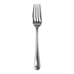 Elegant Steel Fork on Simple Background Surface