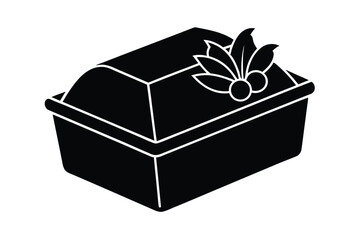 Thanksgiving vector art of a fruitdecorated cake loaf silhouette isolated on white background