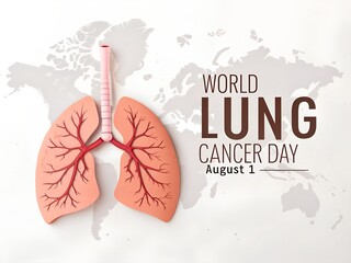 Lung cancer awareness design illustration, World lung cancer day design illustration, World Lung Cancer Day illustration isolated background