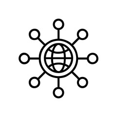 Obraz premium A social network icon bold outline vector illustration design