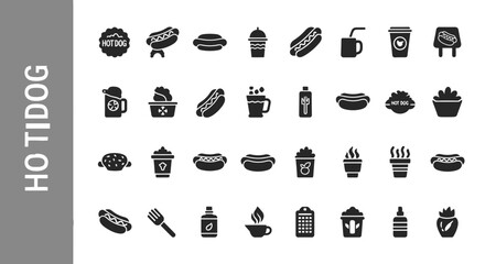 A collection of 25 Hot dog -related editable Silhouette