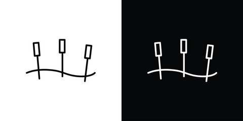 Acupuncture icon collection. Line vector sign, symbol for web and mobile