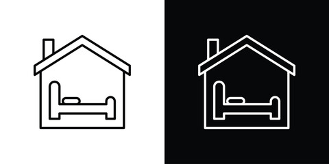 Accommodation icon collection. Line vector sign, symbol for web and mobile