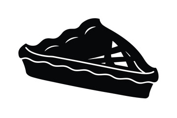 Thanksgiving vector art of a delicious slice of pie with a lattice crust, isolated on white background