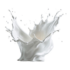 Fototapeta premium Splashing White Liquid on Transparent Background