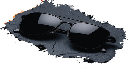 black glass.