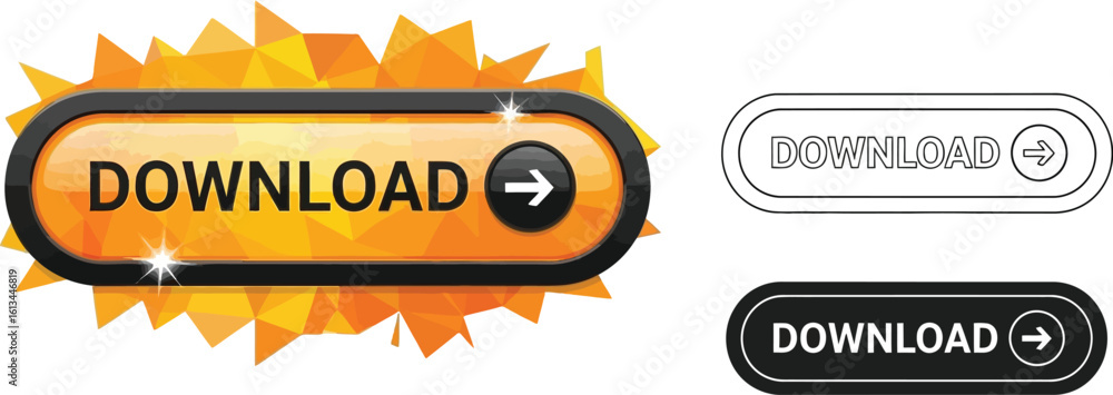 Poster download button vector graphic design element for website and ui design needs