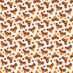 Cozy wilderness fire layout with seamless warm campfire pattern