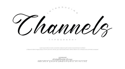 Hand drawn vector alphabet. Modern monoline signature script font. Elegant Signature Font. Best Alphabet Beautiful Calligraphy Signature Font
