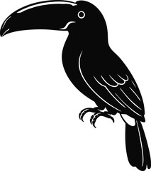 Obraz premium Toucan Silhouette: Tropical Bird Illustration