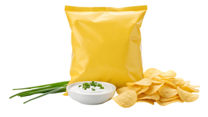 bag of lays sour cream & dell potato chips isolated on white background