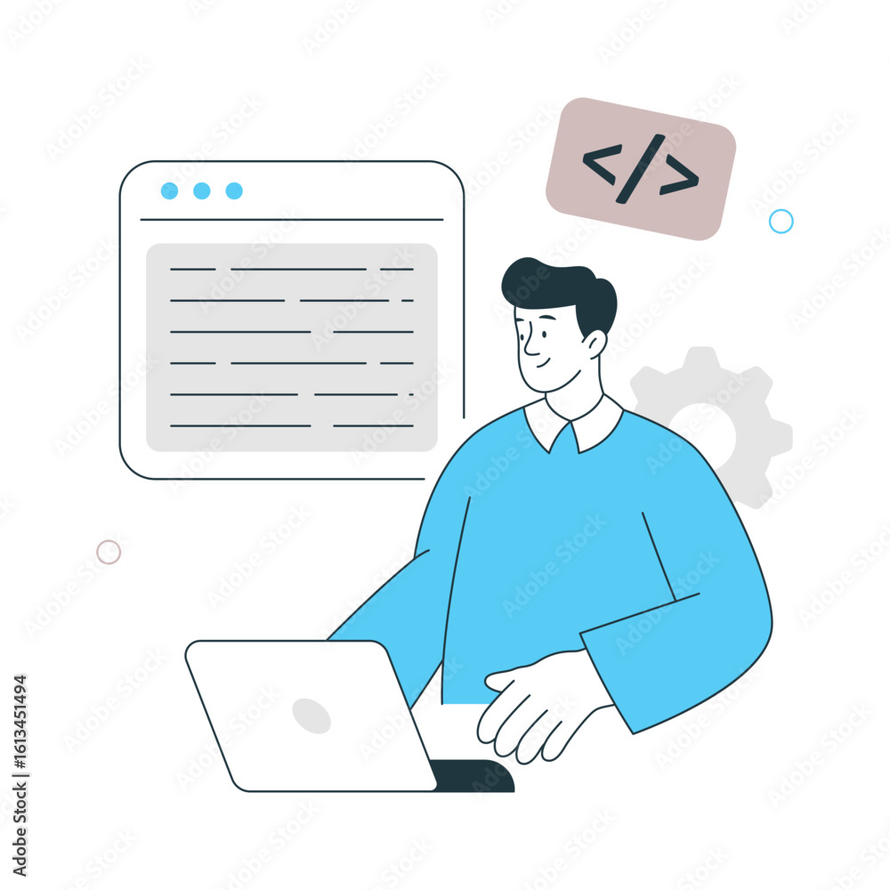 Poster software developer vector illustration. eps 10 file
