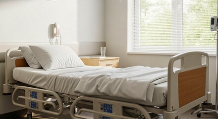 Empty Hospital Bed: Clean and Ready for Recovery