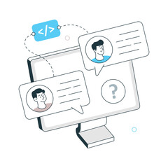 Virtual Team communication Vector Illustration. EPS 10 File