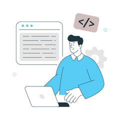Software Developer Vector Illustration. EPS 10 File