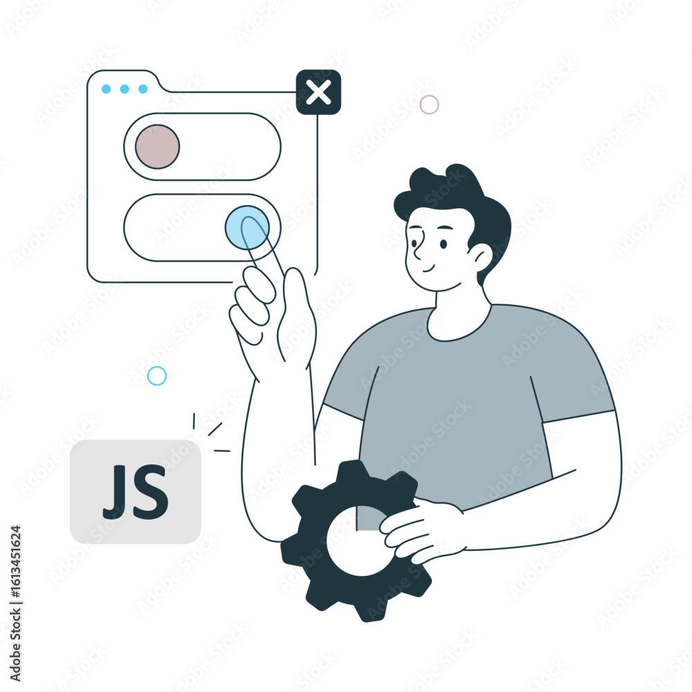 Poster web development vector illustration. eps 10 file