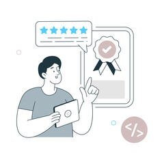 Software Review Vector Illustration. EPS 10 File