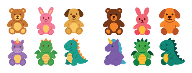 Obraz premium Colorful Plush Icon Grid