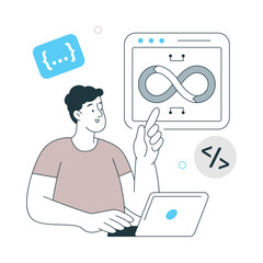 Devops Engineer Vector Illustration. EPS 10 File