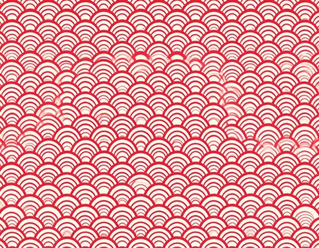 Red and White Scallop Pattern Background japanese patterns