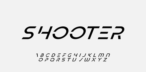 Minimalist Abstract technology and science alphabet font. Digital typography vector illustration design