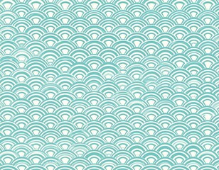 Delicate Mint Aqua Fish Scale Pattern japanese patterns