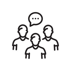 Collective speech line icon. Talk, speaking, communicate symbol. Vector illustration. Flat design. Editable stroke. Isolated on a white background.
