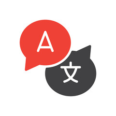 Translator icon. Language translate symbol. Vector illustration. Flat design. Editable stroke. Isolated on a white background.