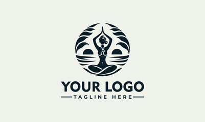 A stylized logo featuring a meditating figure within a circular design, evoking peace.