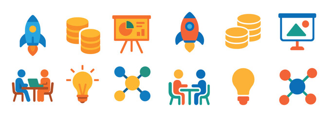 Colorful Entrepreneurship Icons
