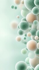 Abstract spheres, genetic engineering, biology, science, medical, research, microscopic, cellular, organic patterns, background, bright, clean, technology, health