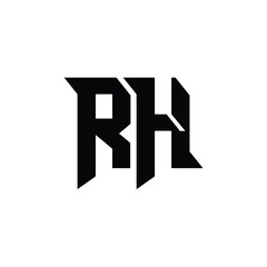 RH monogram logo design letter text name symbol monochrome logotype alphabet character simple logo