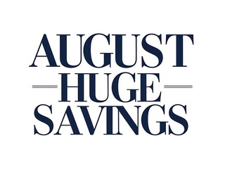 Fototapeta premium August Huge Savings Promotion Text