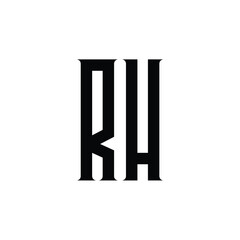 RH monogram logo design letter text name symbol monochrome logotype alphabet character simple logo