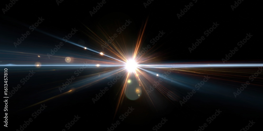 Poster a bright burst of light creating a stunning visual effect with rays emanating outwards