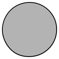 Hand-drawn cartoon grey circle on a white background.