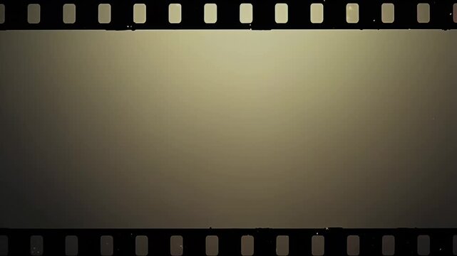 old film frame visual moving sprocket hole light flares along edge mimicking vintage video reel footage no noise authentic retro media effects clear