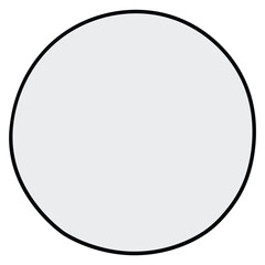 Hand-drawn cartoon white circle on a white background.